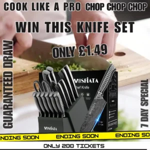 Win the professional Mossfiata Knife Set for only £1.49!